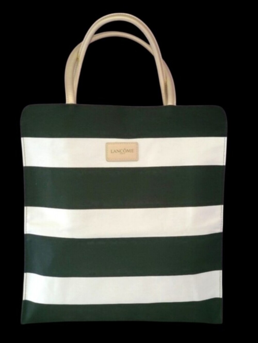 Lancôme Black and White Striped Canvas Tote